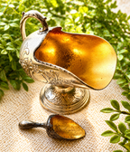 Antique Victorian Silverplate Sugar Scuttle with Scoop | Ornate Coal Hod Style
