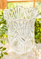 Antique 1899 Bryce Higbee Admiral Ribbed Ellipse EAPG Pressed Glass Vase