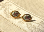 Vintage Floral Porcelain Clip-On Earrings