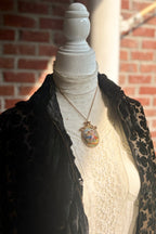 Vintage Limoges France Porcelain Pendant Necklace