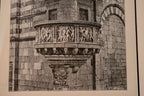 Antique 1881 Italian Architectural Engraving | Prato Cathedral