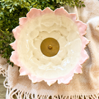 Antique Majolica Style Centerpiece Bowl on Ornate Stand