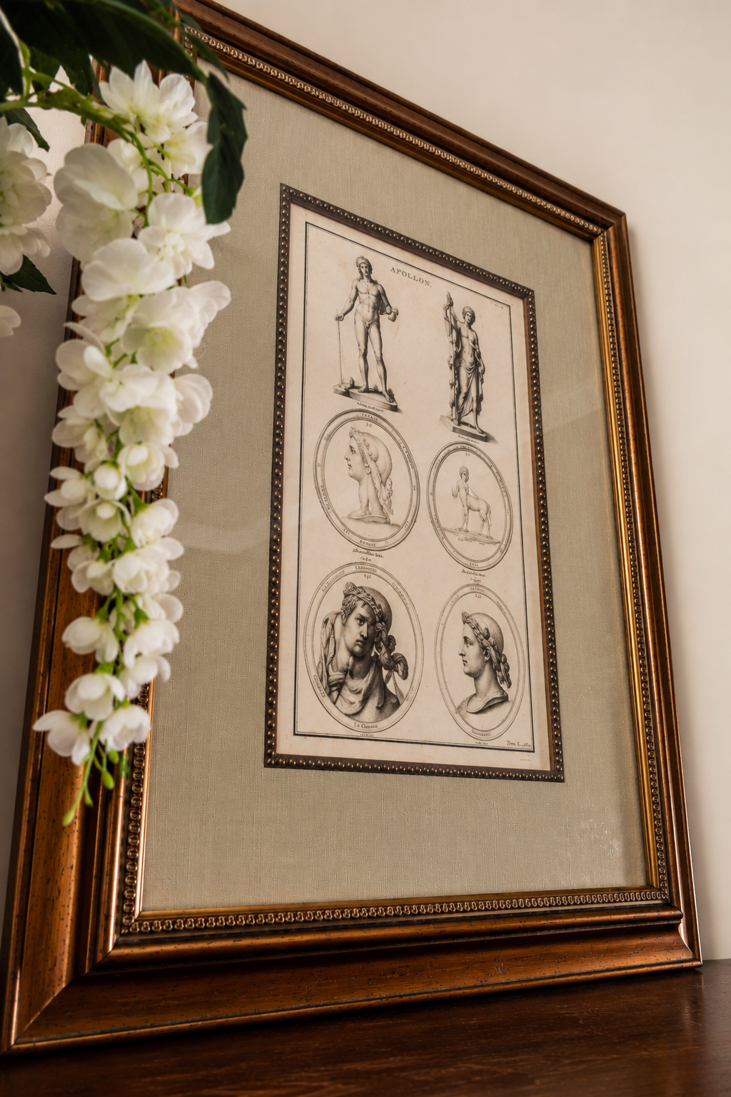 Original 19th-Century Apollo Engraving | Framed Neoclassical Art