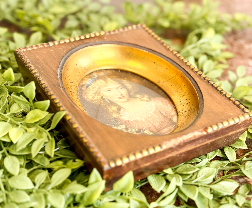 Vintage Florentine-Style Portrait Plaque