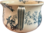 Antique Transferware Chamber Pot — Pastoral Scene in Blue and White