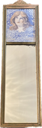 Antique Trumeau Mirror with “Love’s Old Sweet Song” Art Print