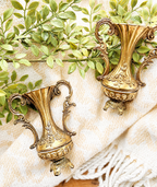 Vintage Pair of Italian Brass Bud Vases