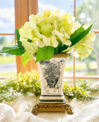 Vintage Chinoiserie Crackle Glaze Cachepot Vase
