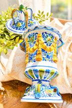 Antique Italian Capodimonte-Style Lidded Ceramic Jar