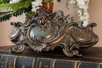 Ornate Rococo Revival Metal Jardinière | Winged Bird & Scrollwork Centerpiece