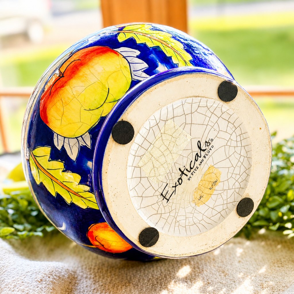 Vintage Fitz and Floyd “Napoli” Hand-Painted Ceramic Pitcher | Italian Fruit Motif
