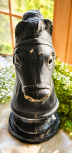 Vintage Black Cast Iron Horse Bust