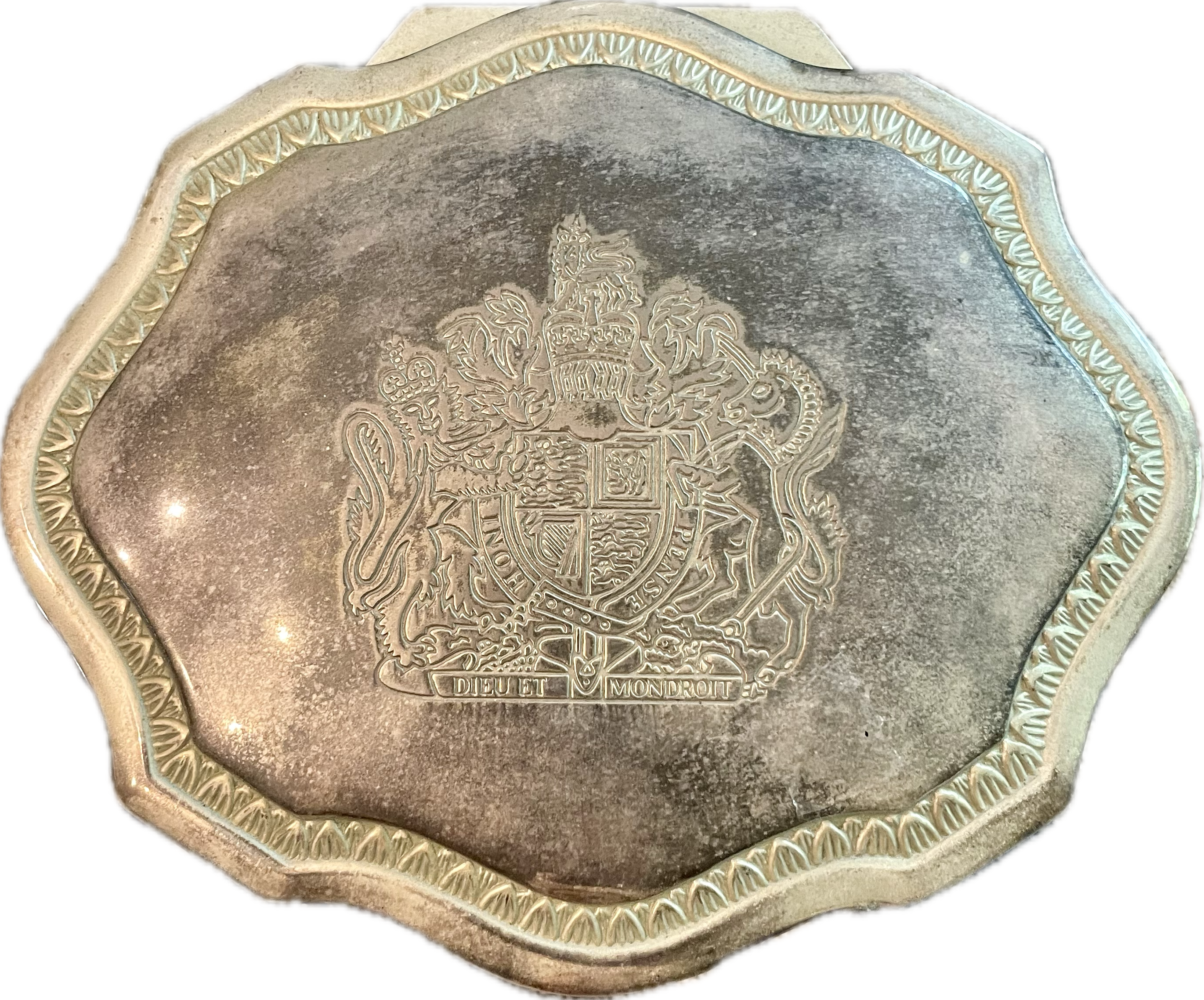 Vintage Silverplate Jewelry Casket with Lion Feet & Crest Engraving