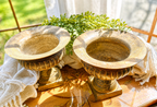 Vintage Pair Brass Urn Planters