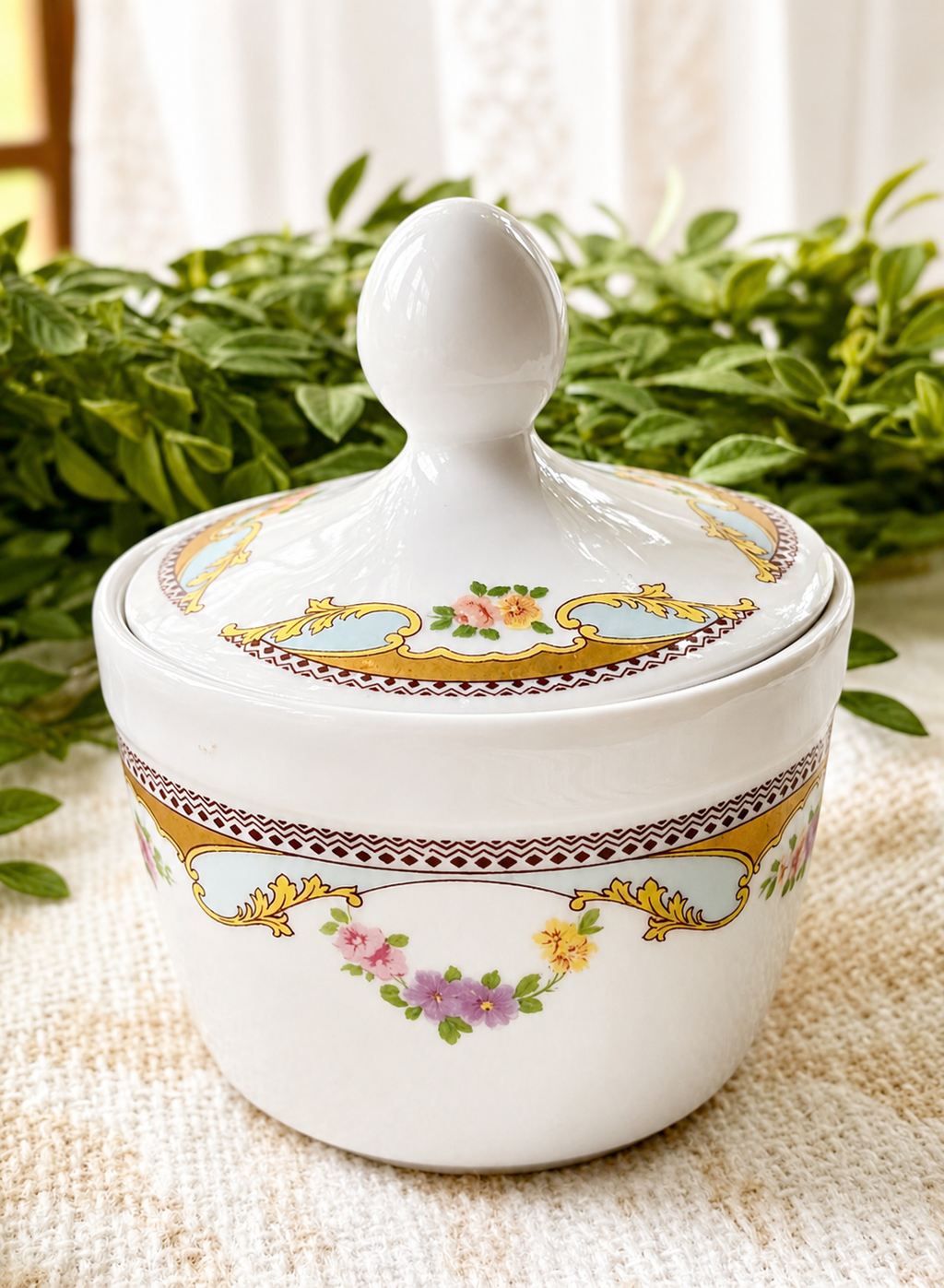 Vintage Limoges Porcelain Lidded Jar