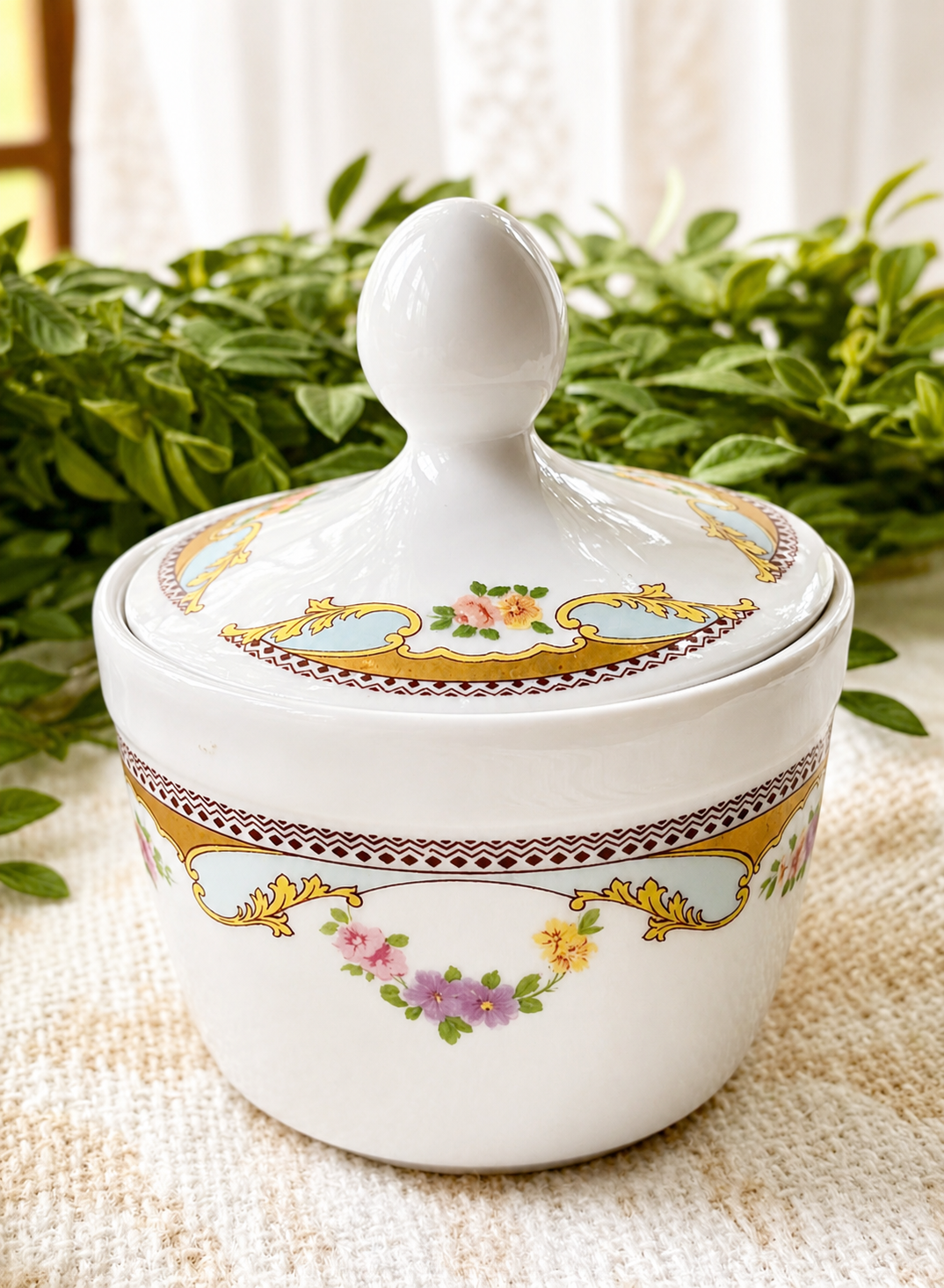 Vintage Limoges Porcelain Lidded Jar