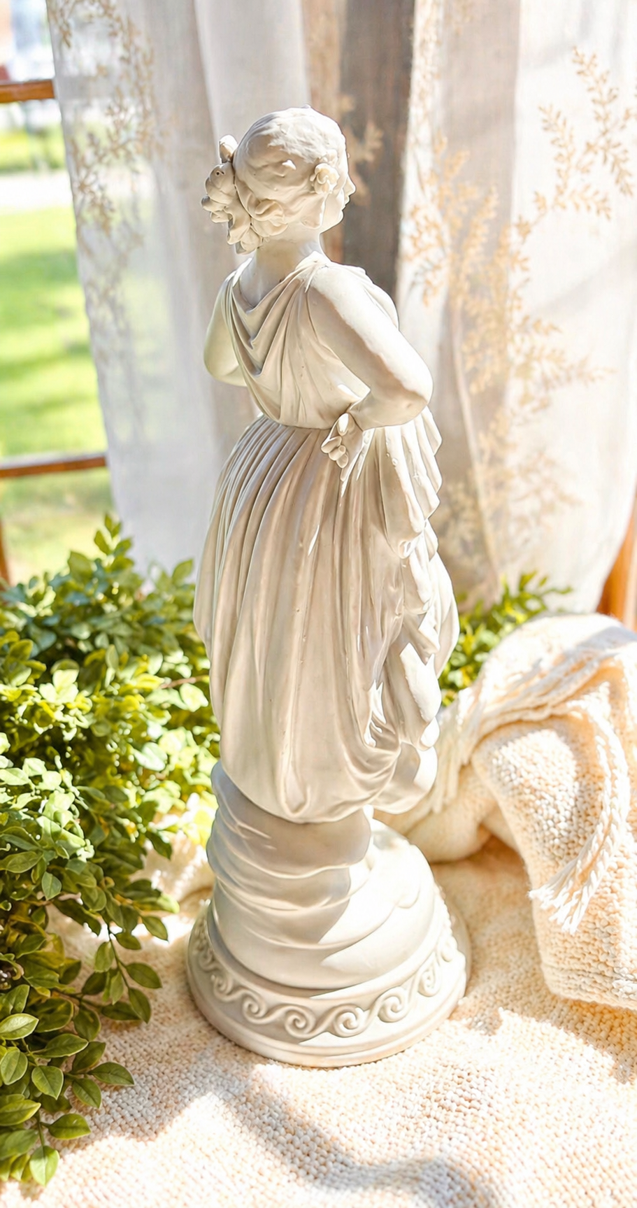 Vintage Neoclassical Lady Figurine – Parian Style Dancing Maiden Sculpture