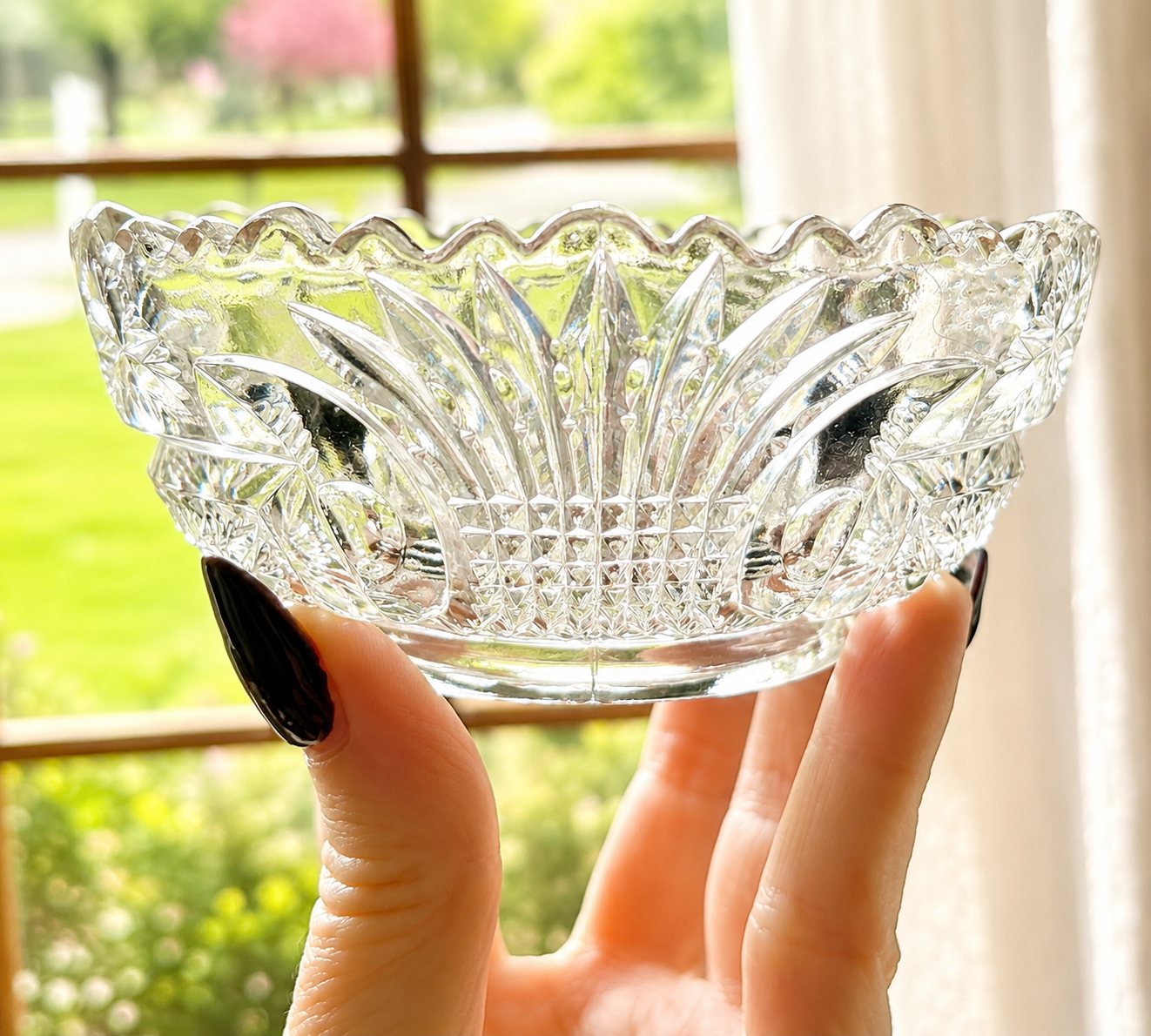 Antique American Brilliant Cut Glass Dish