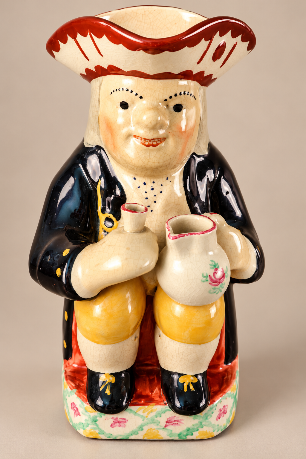 Vintage Hand-Painted Toby Jug Pitcher