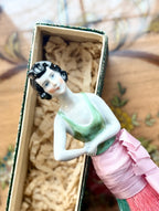 Colorful Flapper Era Porcelain Vanity Brush
