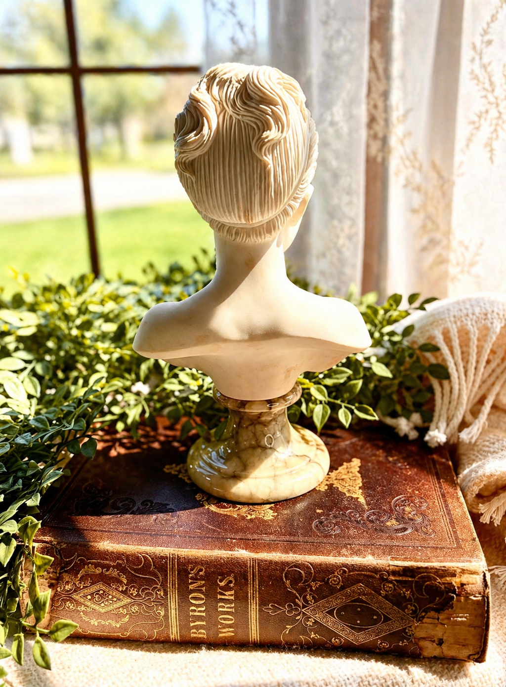 Vintage French Alabaster Bust Sculpture – Signed A. Gianelli