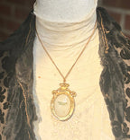 Vintage Limoges France Porcelain Pendant Necklace