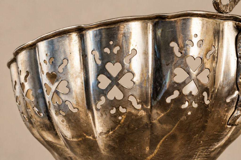Vintage Silverplate Footed Centerpiece Bowl with Ram Head Handles