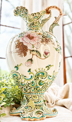 Vintage Italian Majolica Style Ewer Pitcher