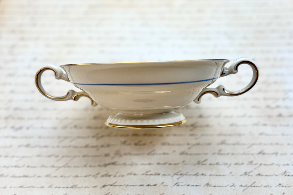 Vintage Castleton China Empire Double-Handled Soup Bowl with Laurel Wreath