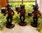 Whimsical Cast Iron Animal Butler Candle Holders – Set of 3 | Frog, Fox & Monkey Figurines