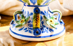 Antique Italian Capodimonte-Style Lidded Ceramic Jar