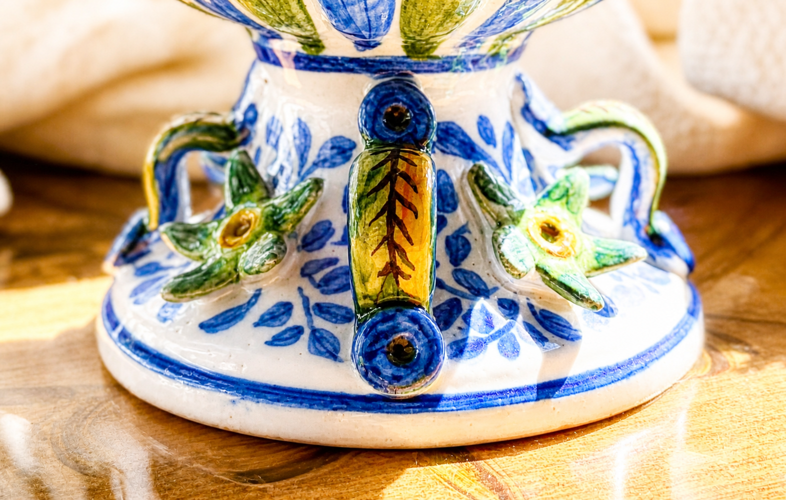 Antique Italian Capodimonte-Style Lidded Ceramic Jar
