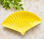 Vintage Yellow Fan Dish