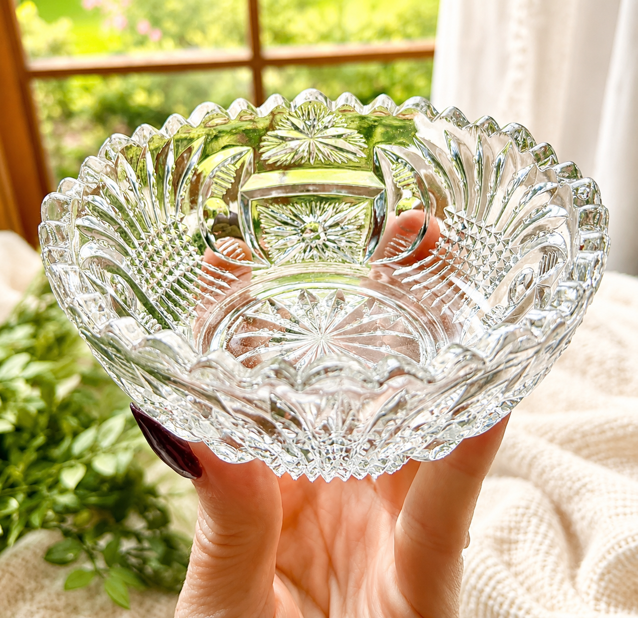 Antique American Brilliant Cut Glass Dish