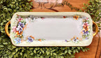 Antique 1919 Signed French Limoges Hand-Painted Floral Serving Tray