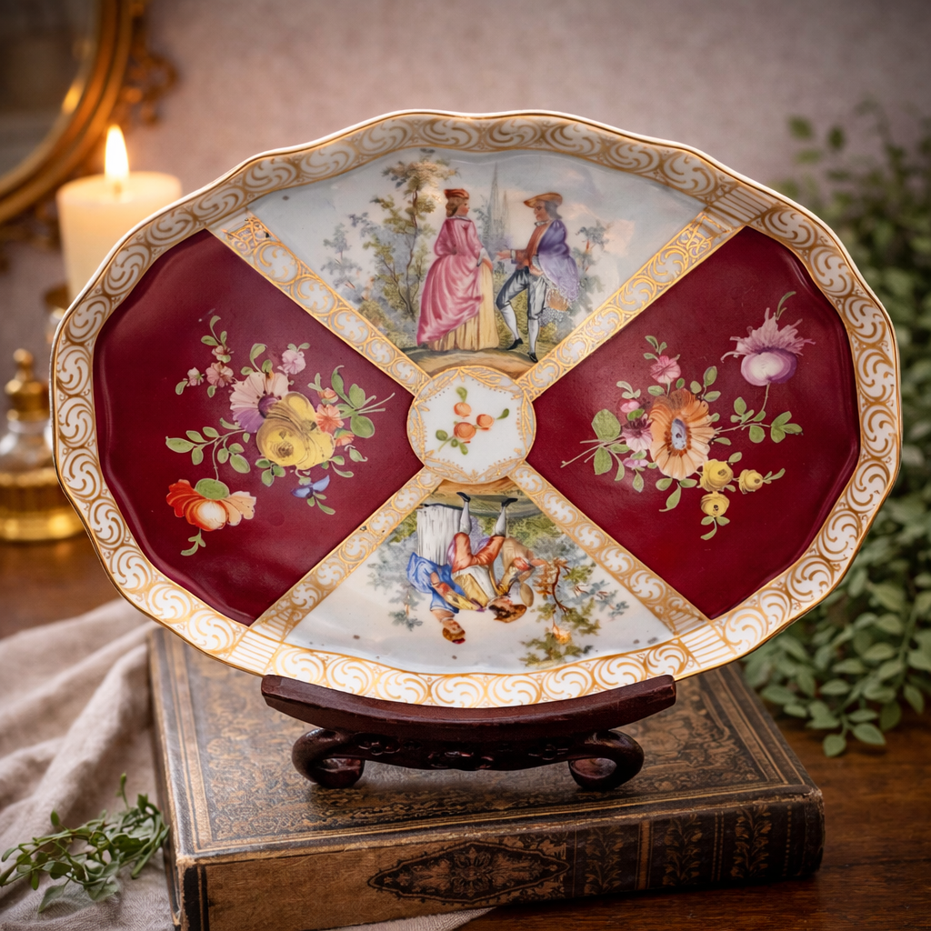 Antique Carl Thieme Dresden Porcelain Cabinet Plate
