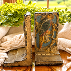 Antique Hubley Cast Iron Parrot Bookends