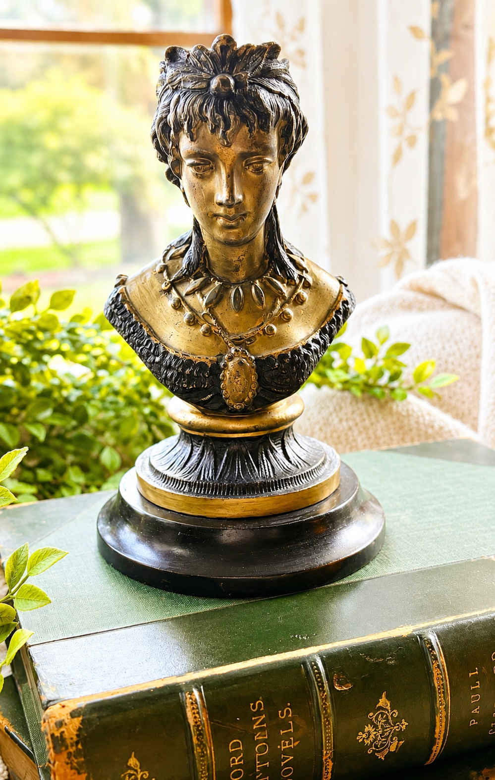 Neoclassical Lady Bust Sculpture