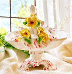Vintage Capodimonte Italy Cherub Centerpiece Bowl – Rococo Floral Ceramic Compote