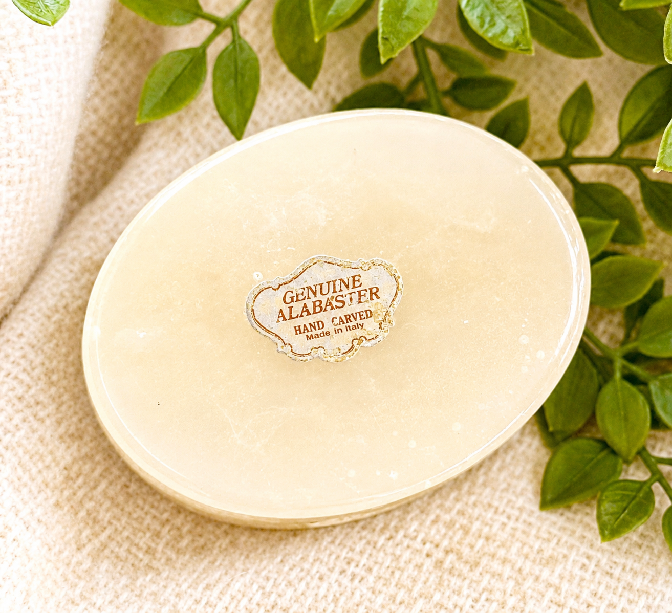 Vintage Italian Alabaster Trinket Box