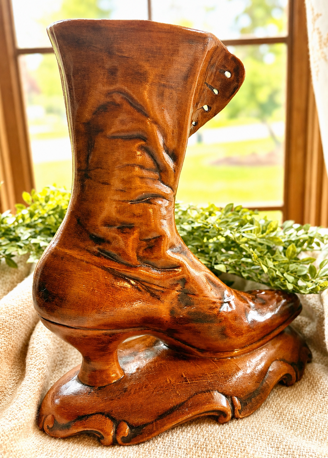 Vintage Victorian Boot Vase