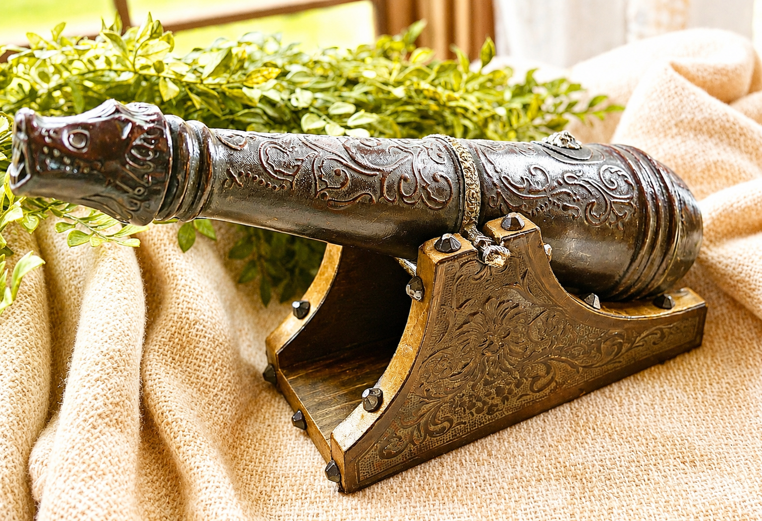 Vintage Italian Leather Cannon Decanter