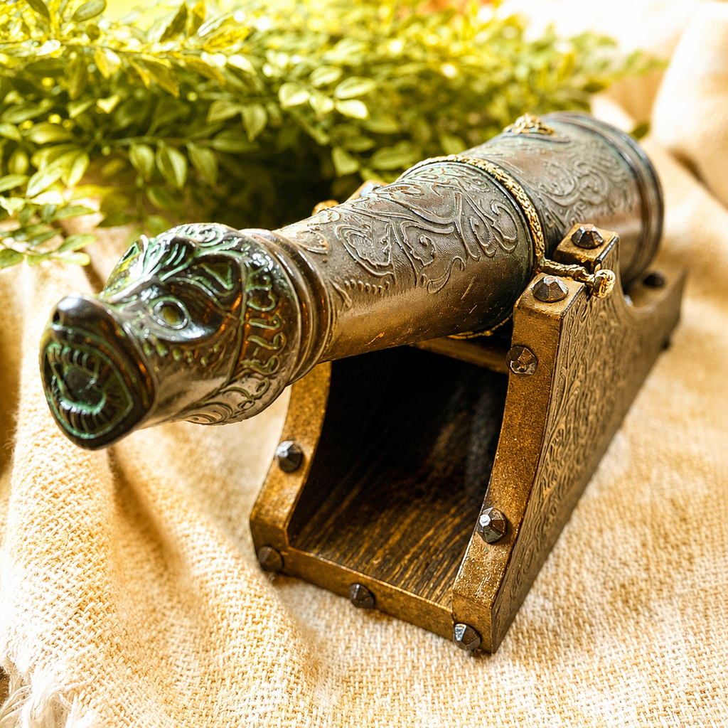 Vintage Italian Leather Cannon Decanter