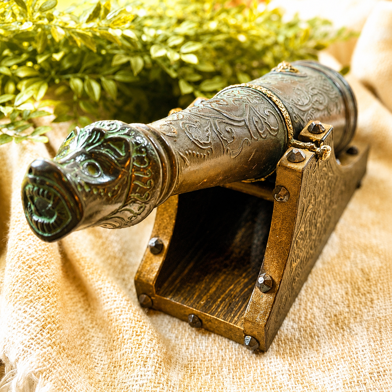 Vintage Italian Leather Cannon Decanter
