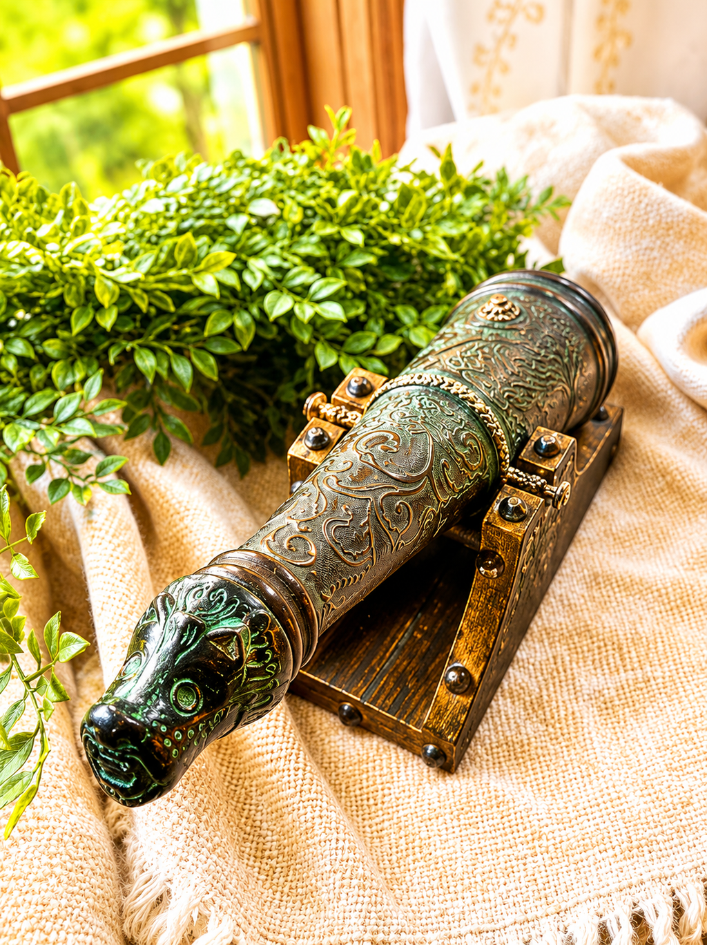 Vintage Italian Leather Cannon Decanter
