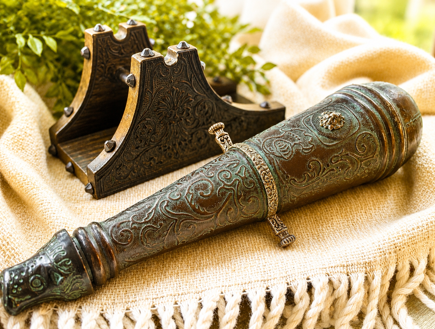 Vintage Italian Leather Cannon Decanter