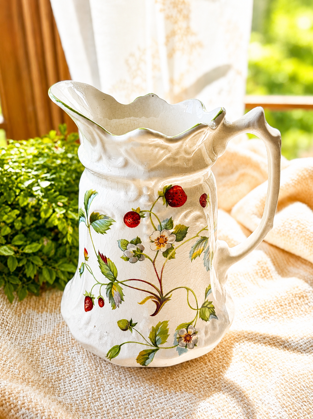Vintage English Old Foley “Strawberry” Pitcher