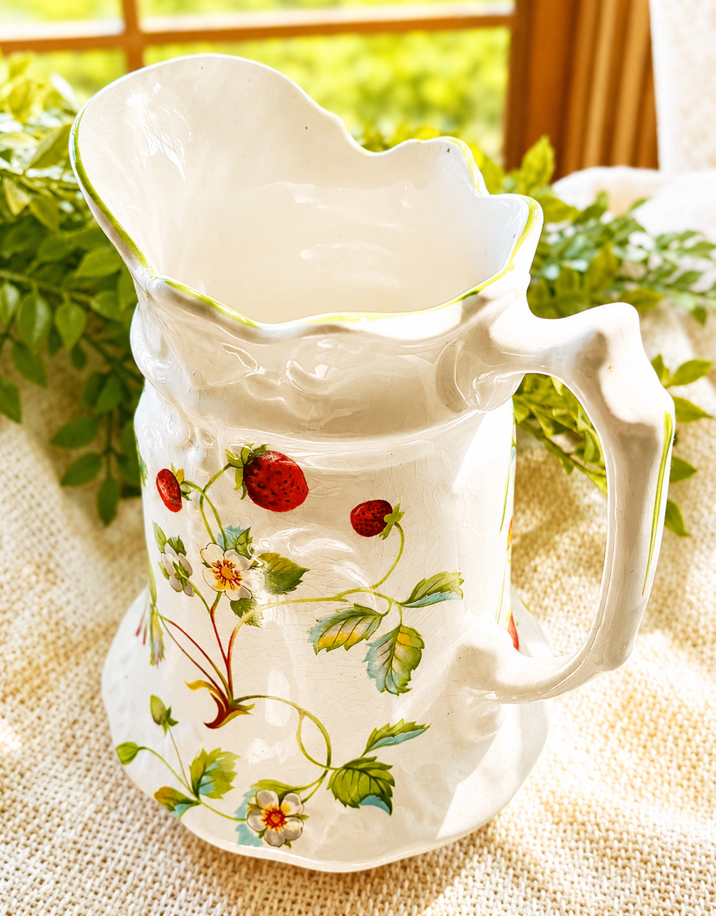 Vintage English Old Foley “Strawberry” Pitcher
