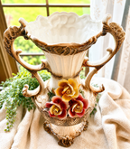 Vintage Capodimonte Floral Urn Vase