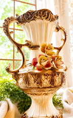 Vintage Capodimonte Floral Urn Vase